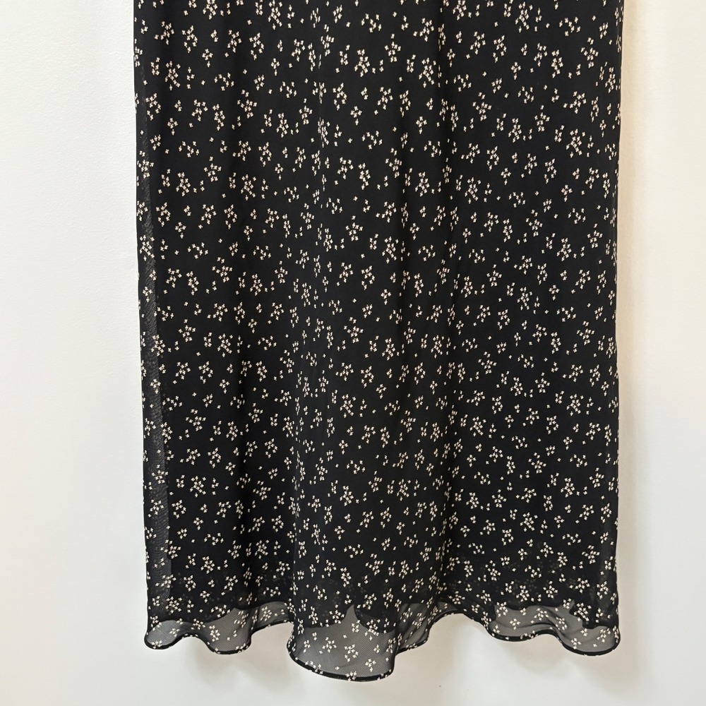 JONES WEAR Black Floral Cap Sleeve V Neck Maxi Dress Size 10 - Picture 3 of 6